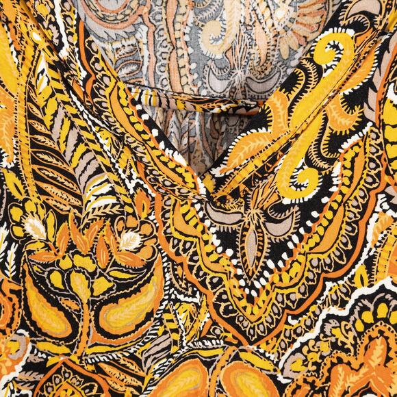 Rachel Roy Women’s Tie Front Blouse Boho Statement Print Paisley Travelcore 1X - Picture 3 of 7